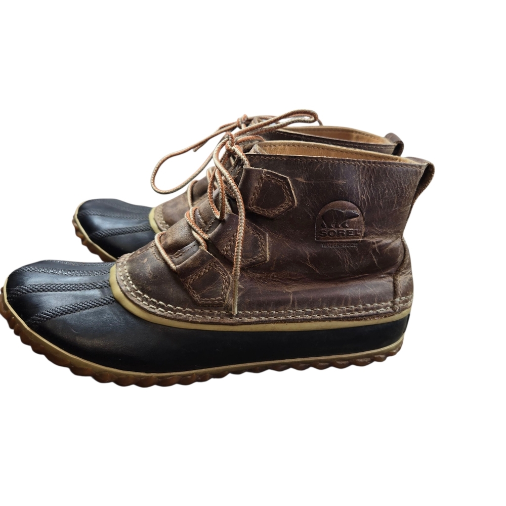Sorel Out N About Duck Rain Boots Leather Rubber